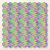 Dessous-de-verre En Papier Rainbow Zigzags (Devant)