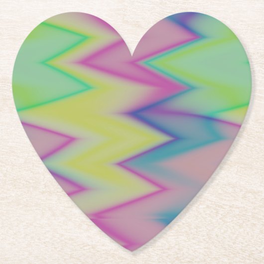 Dessous-de-verre En Papier Rainbow Zigzags (Devant)