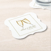 Dessous-de-verre En Papier Réception de mariage personnalisée (Incliné)