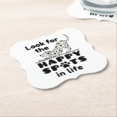 Dessous-de-verre En Papier Recherchez les endroits heureux dans la vie Chien  (Incliné)