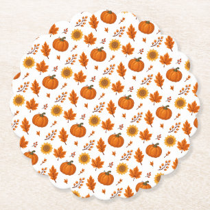 Dessous-de-verre En Papier Récolte d'automne mignonne