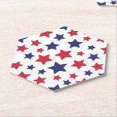 Dessous-de-verre En Papier Red and Blue Stars, 4th of July, White Background (Incliné)
