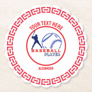 Dessous-de-verre En Papier Red Blue Baseball Girl Boy Birthday Party