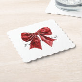 Dessous-de-verre En Papier Red Bow New Year's Eve (Incliné)