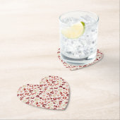 Dessous-de-verre En Papier Red Cream Leopard Animal Print (En situation)