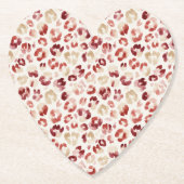 Dessous-de-verre En Papier Red Cream Leopard Animal Print (Devant)