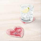 Dessous-de-verre En Papier Red Heart Flame Love (En situation)