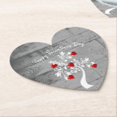 Dessous-de-verre En Papier Red Valentine Hearts Dessous de verre en papier (Incliné)
