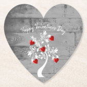 Dessous-de-verre En Papier Red Valentine Hearts Dessous de verre en papier (Devant)