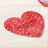 Dessous-de-verre En Papier Red White Dots Birthday (Incliné)