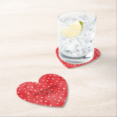 Dessous-de-verre En Papier Red White Dots Birthday (En situation)