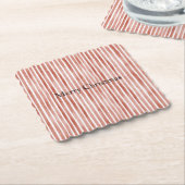 Dessous-de-verre En Papier Red White Stripes Christmas (Incliné)