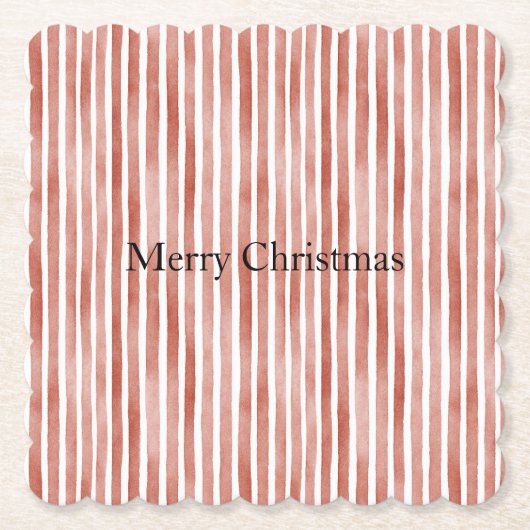 Dessous-de-verre En Papier Red White Stripes Christmas (Devant)