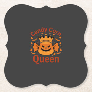 Dessous-de-verre En Papier Reine Candy Corn Couronne Halloween Chauves-souris