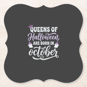Dessous-de-verre En Papier Reines d'Halloween nées en octobre Anniversaire