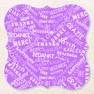 Dessous-de-verre En Papier Remerciements! - Multi Language - International Wo