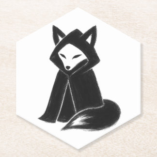Dessous-de-verre En Papier Renard en Cloak - Mystérieux animal sur le Dessous