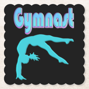 Dessous-de-verre En Papier Ressort de gymnastique Départ Turquoise