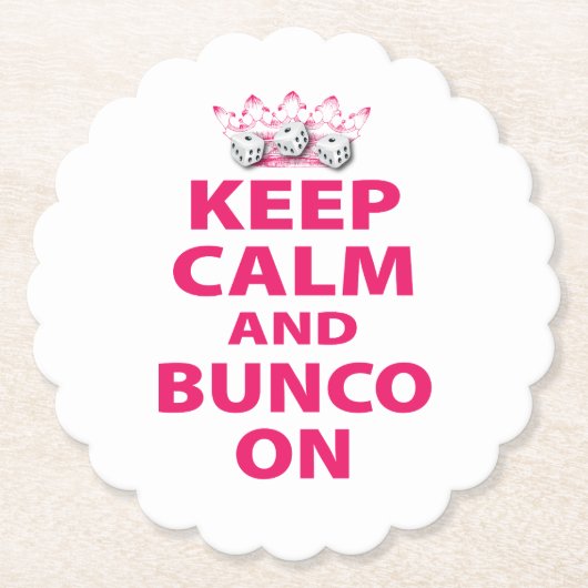 Dessous-de-verre En Papier Restez Calme Bunco sur Retro Funny Dice (Devant)