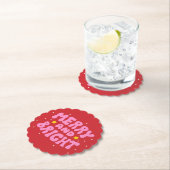 Dessous-de-verre En Papier Retro Merry et Bright Holiday Design (En situation)