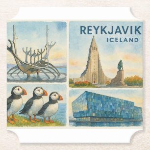 Dessous-de-verre En Papier Reykjavik Islande multivue