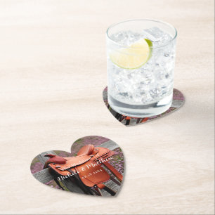 Dessous-de-verre En Papier Romance rustique : Selle sur la clôture Mariage