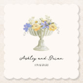 Dessous-de-verre En Papier Romantic Tuscan Garden Urn with Flowers Wedding (Devant)