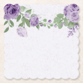 Dessous-de-verre En Papier romantique fleurs violettes vert feuille pap botan (Devant)