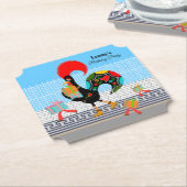 Dessous-de-verre En Papier Rooster portugais avec cadeaux 1ère fête d'anniver (Incliné)