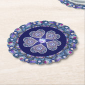 Dessous-de-verre En Papier Rosace bleue (Incliné)