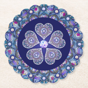 Dessous-de-verre En Papier Rosace bleue