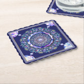 Dessous-de-verre En Papier Rosace bleue (Incliné)