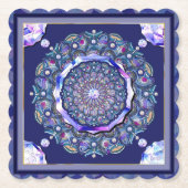 Dessous-de-verre En Papier Rosace bleue (Devant)