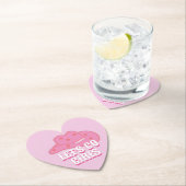 Dessous-de-verre En Papier Rose Allons-y Filles Cowboy Casquette Rodéo (En situation)