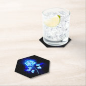 Dessous-de-verre En Papier Rose bleu brûlant (En situation)