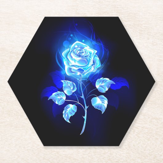 Dessous-de-verre En Papier Rose bleu brûlant (Devant)