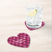 Dessous-de-verre En Papier Rose Chaud Faux Velours (En situation)