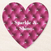 Dessous-de-verre En Papier Rose Chaud Faux Velours (Devant)