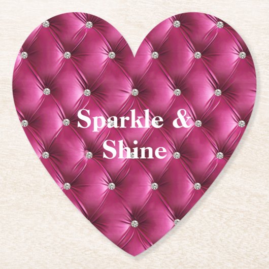 Dessous-de-verre En Papier Rose Chaud Faux Velours (Devant)