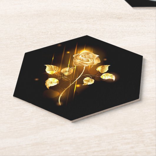 Dessous-de-verre En Papier Rose d'or ( rose d'or ) (Incliné)