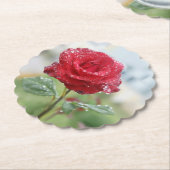 Dessous-de-verre En Papier Rose en gouttes de pluie (Incliné)