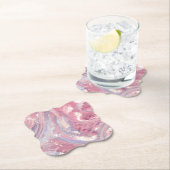 Dessous-de-verre En Papier Rose et Violet iridescents  (En situation)