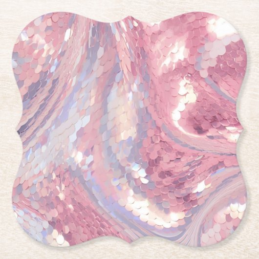 Dessous-de-verre En Papier Rose et Violet iridescents  (Devant)