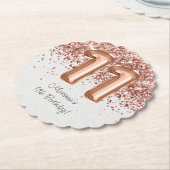 Dessous-de-verre En Papier Rose Gold 11e fête d'anniversaire (Incliné)