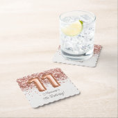 Dessous-de-verre En Papier Rose Gold 11e fête d'anniversaire (En situation)