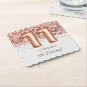 Dessous-de-verre En Papier Rose Gold 11e fête d'anniversaire (Incliné)