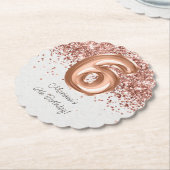 Dessous-de-verre En Papier Rose Gold 6e fête d'anniversaire (Incliné)