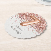 Dessous-de-verre En Papier Rose Gold 7e fête d'anniversaire (Incliné)