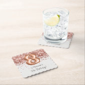Dessous-de-verre En Papier Rose Gold 8ème anniversaire (En situation)
