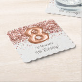 Dessous-de-verre En Papier Rose Gold 8ème anniversaire (Incliné)